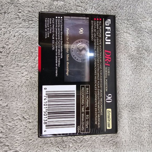 FUJI DR-I Normal Bias 90 Min Blank Audio Cassette Tape Type I, Brand New Sealed - Picture 3 of 12